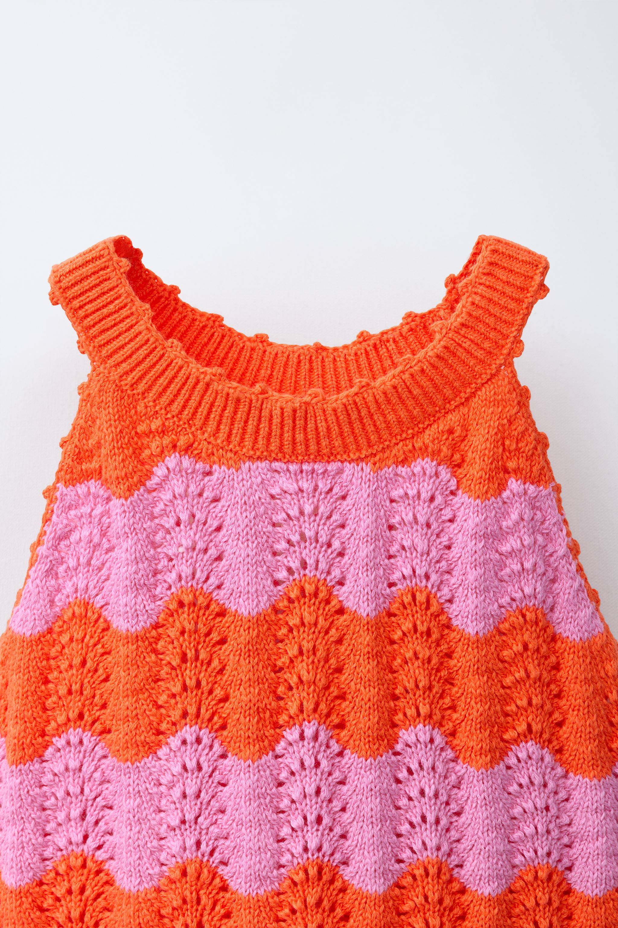 STRIPED CROCHET KNIT TOP
